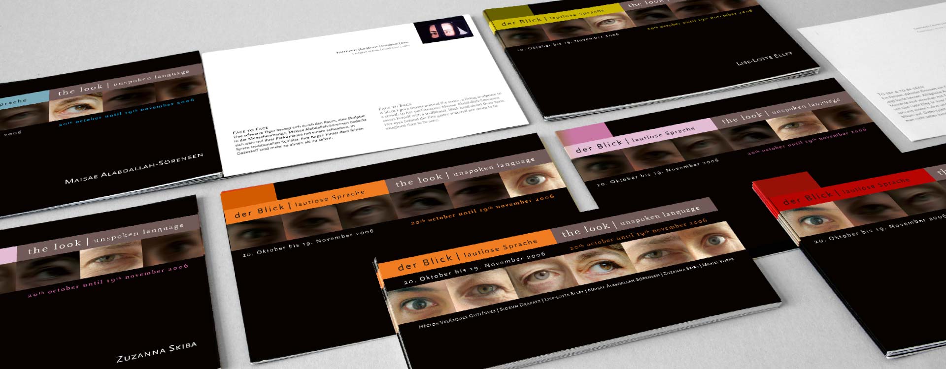 Faltblätter zur Ausstellung „Der Blick“ der Galerie Arttransponder; Design: Kattrin Richter | Büro für Grafikdesign