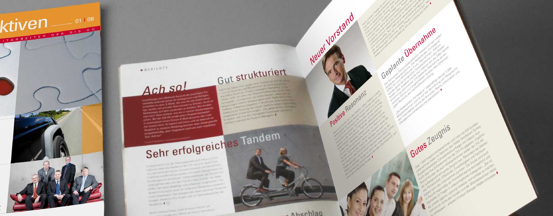 Innenseiten des Mitarbeitermagazins „Perspektiven“ der DIS AG