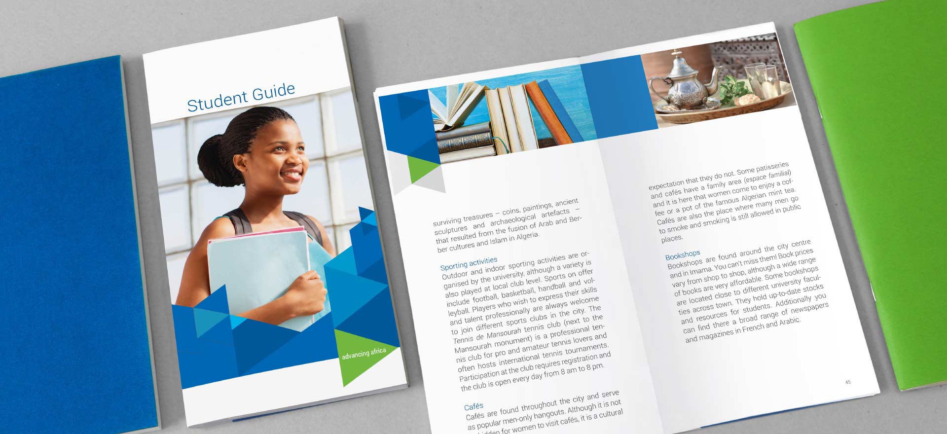 nside of Student Guide of the Pan African University, Institute of Water and Energy Sciences PAUWES; Design: Kattrin Richter | Graphic Design Studio