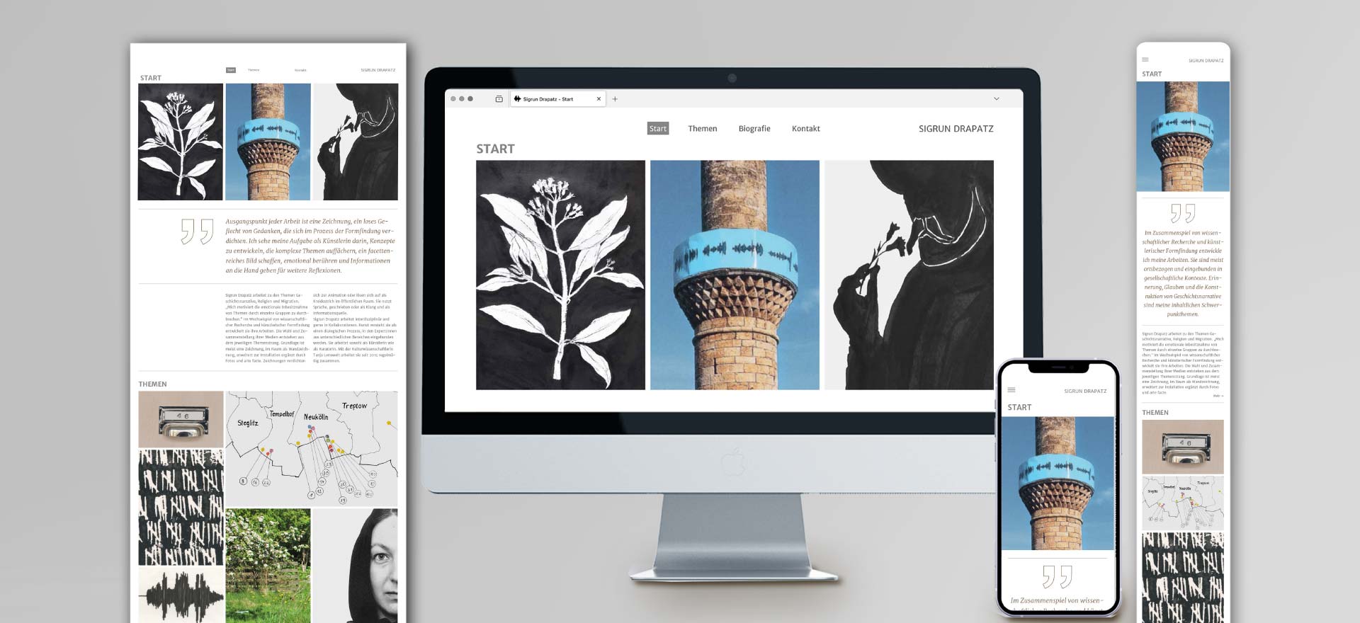 Website for the art of Sigrun Drapatz; Design: Kattrin Richter | Graphic Design Studio