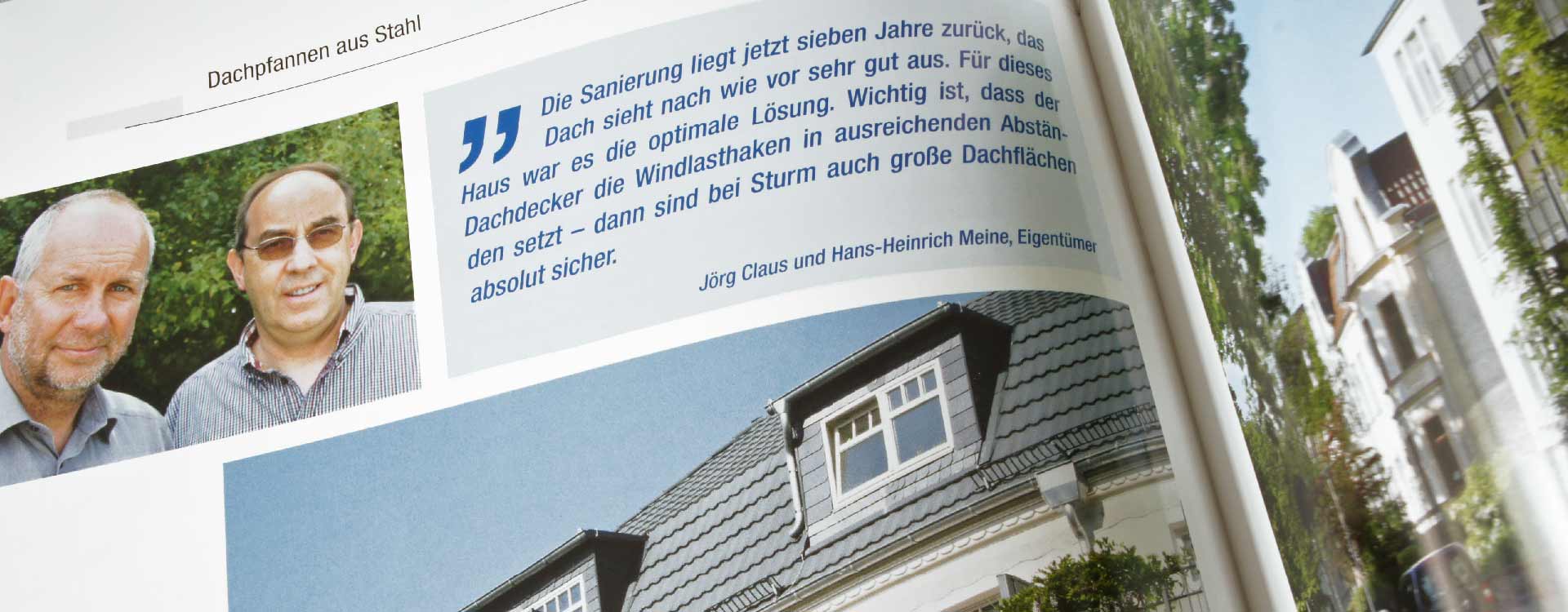 Brochüre Stahldachpfannen aus Stahl – intelligente Lösungen für jedes Dach Stahl-Informations-Zentrum; Design: Kattrin Richter | Graphic Design Studio