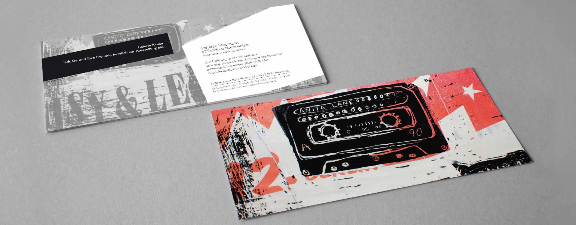 Invitation card for the solo exhibition of Stefanie Neumann in the Galerie Kruse, Flensburg; Design: Kattrin Richter | Graphic Design Studio